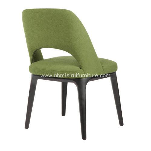 Matt black color green leather sophie chairs